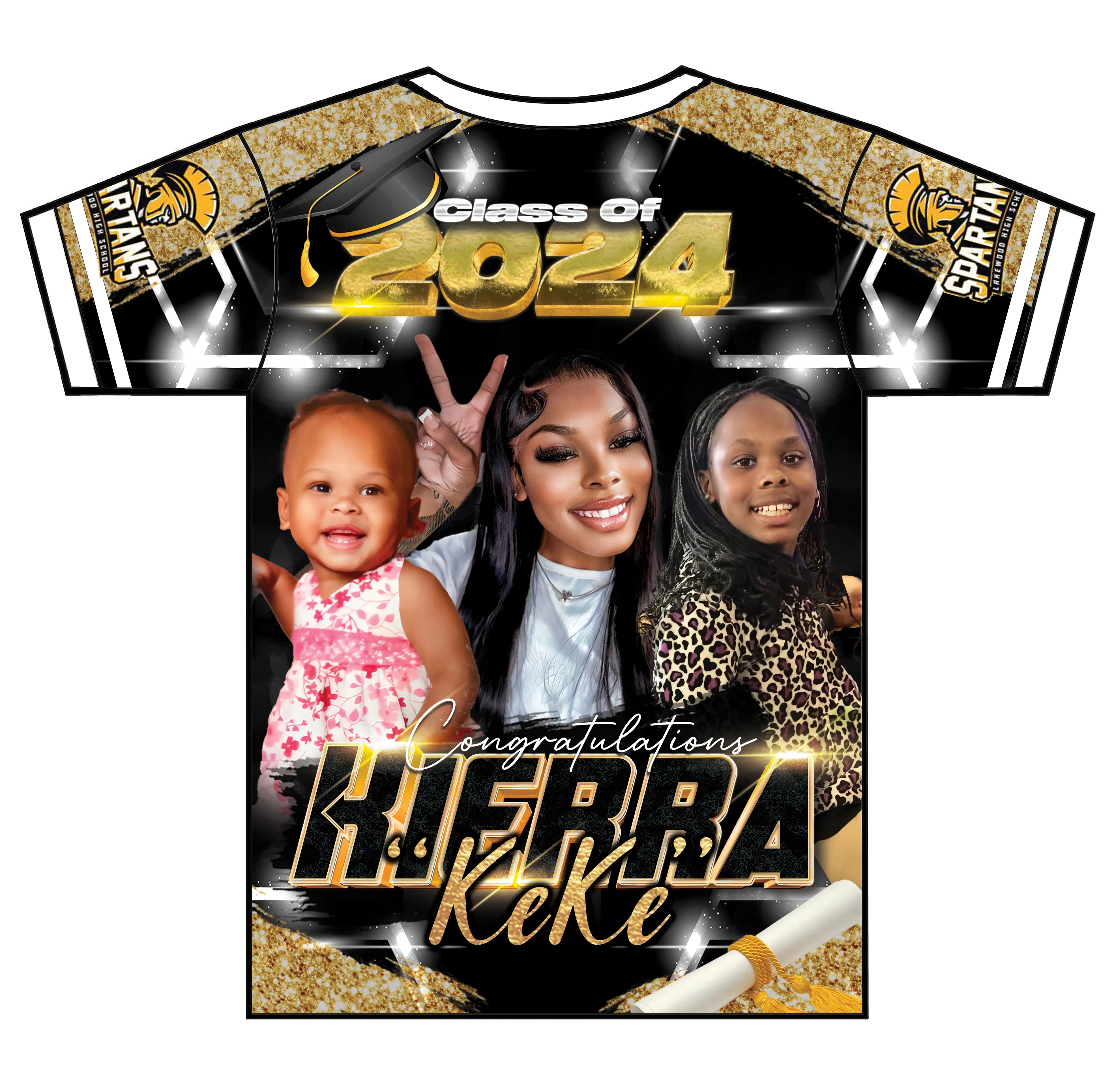 "Keke" Custom Designed Graduation 3D shirt