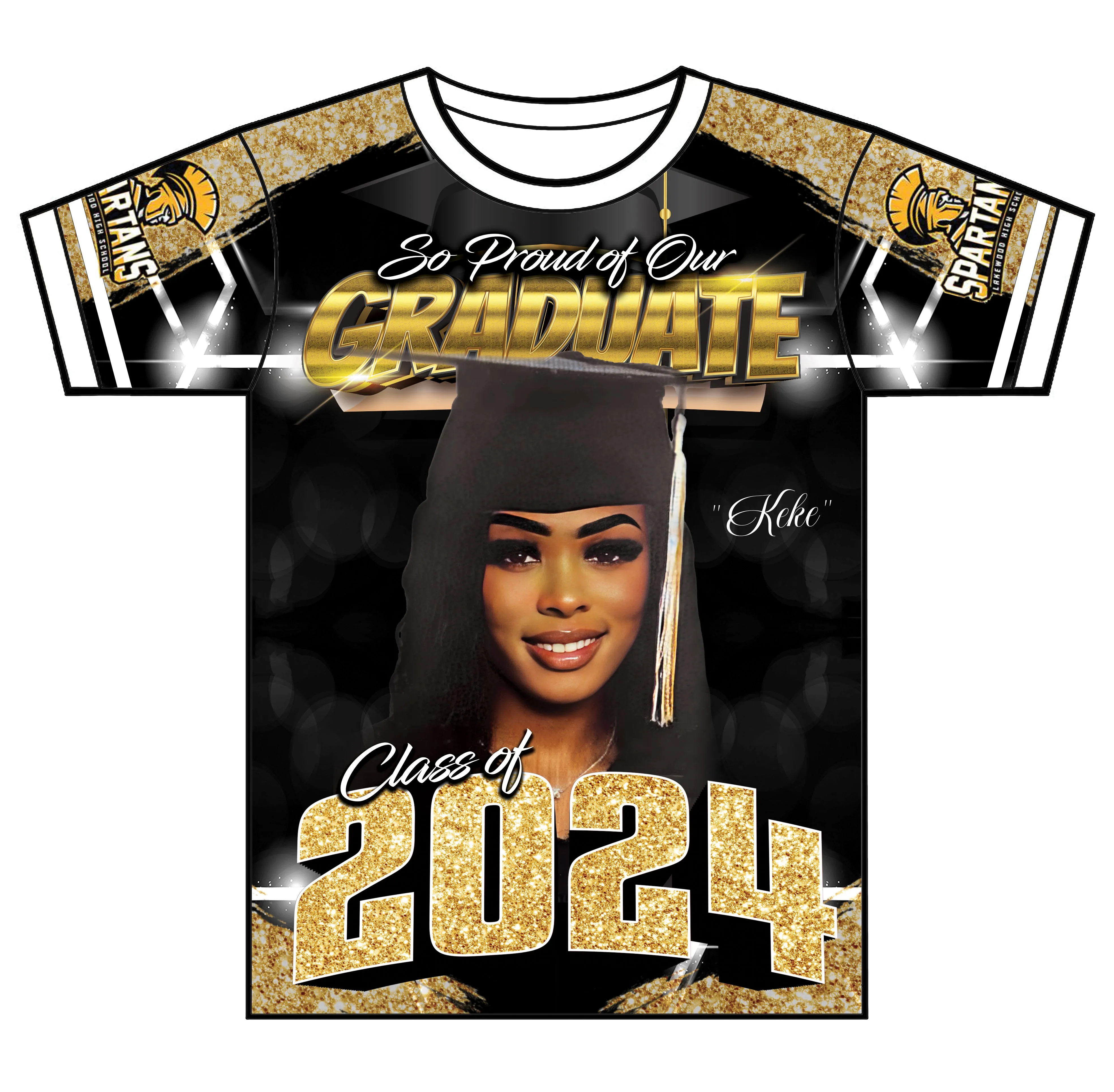 "Keke" Custom Designed Graduation 3D shirt