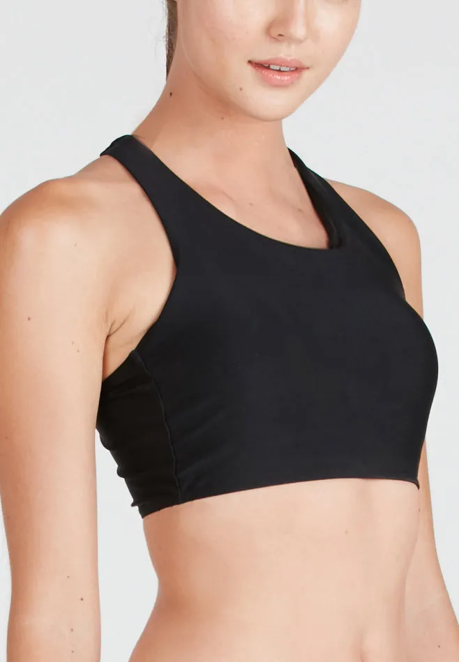 Racerback Crop Top (Black/ Navy)