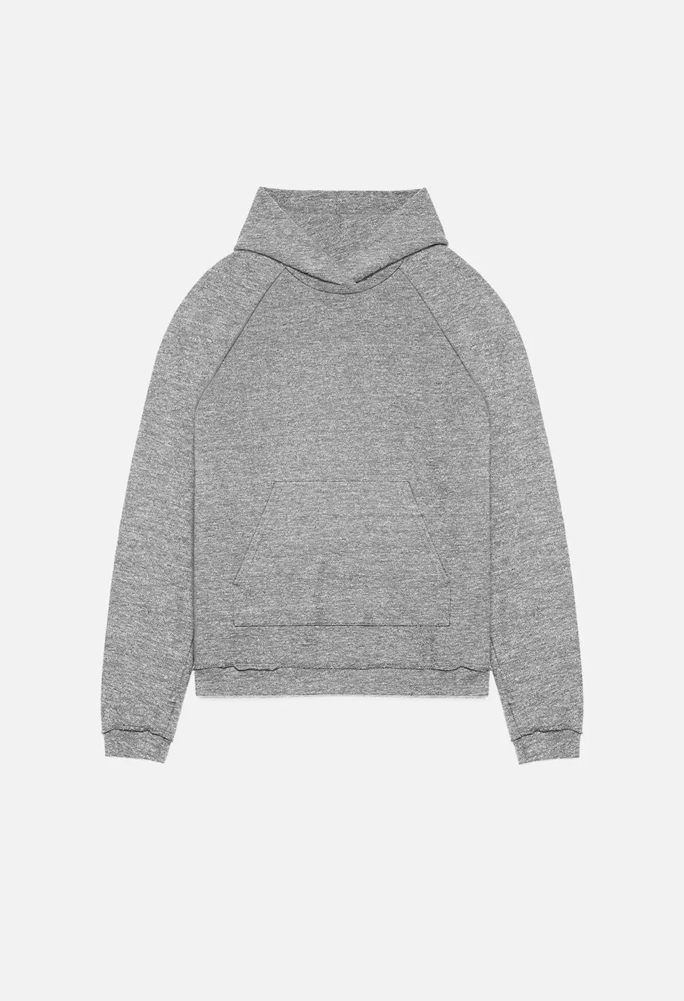 Raw Edge Raglan Hoodie / Dark Grey