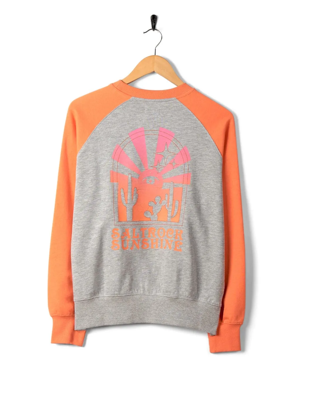 Saltrock Sunshine - Womens Raglan Sweat - Grey Marl