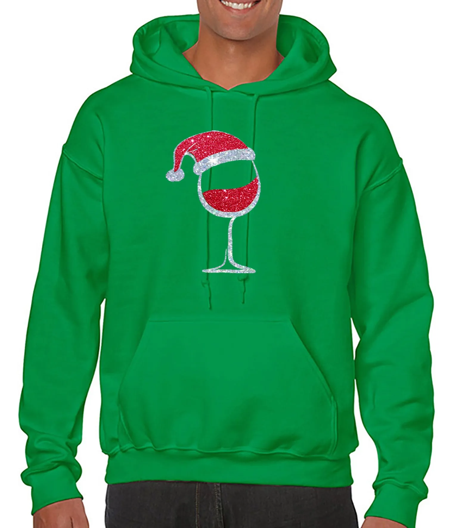 Santa Wine Hoodie - Merry Christmas