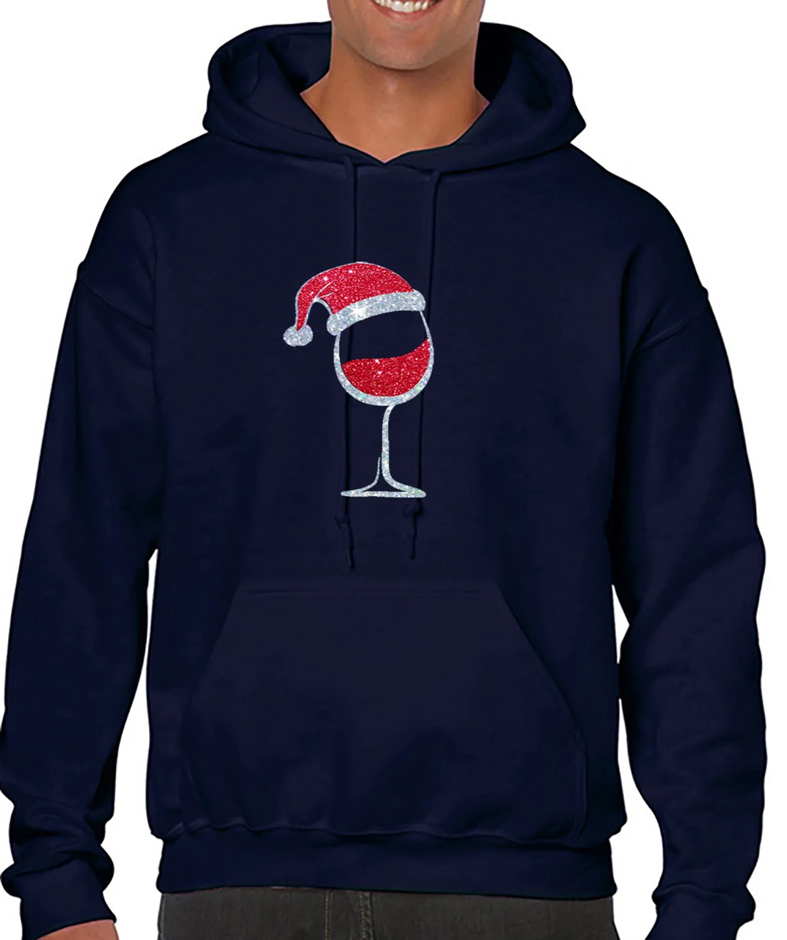 Santa Wine Hoodie - Merry Christmas