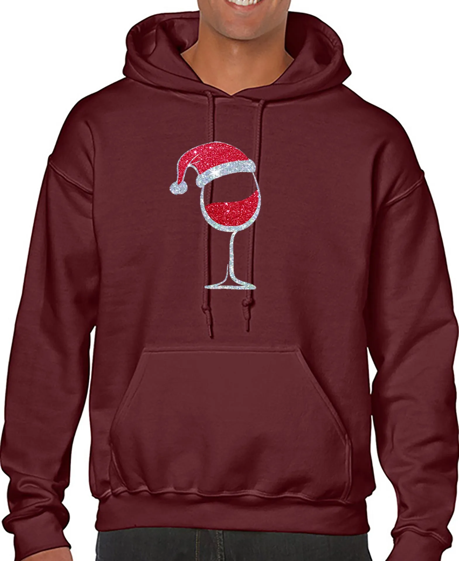 Santa Wine Hoodie - Merry Christmas