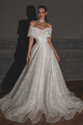 Shimmering Off-the-Shoulder Wedding Dress Melanie