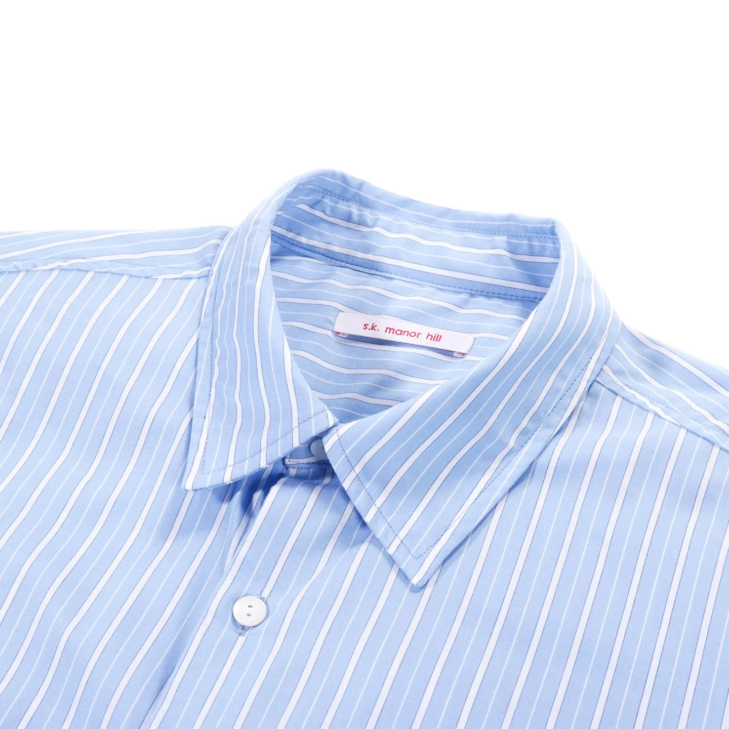 S.K. MANOR HILL SMOKE SHIRT BLUE & WHITE STRIPED COTTON