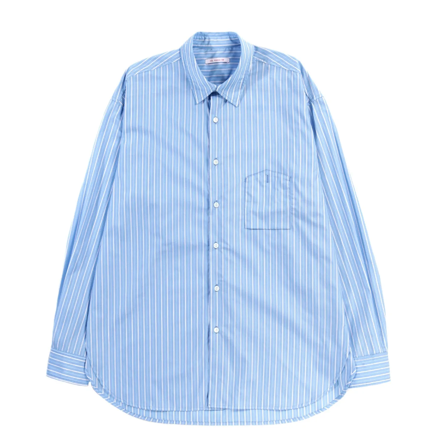 S.K. MANOR HILL SMOKE SHIRT BLUE & WHITE STRIPED COTTON