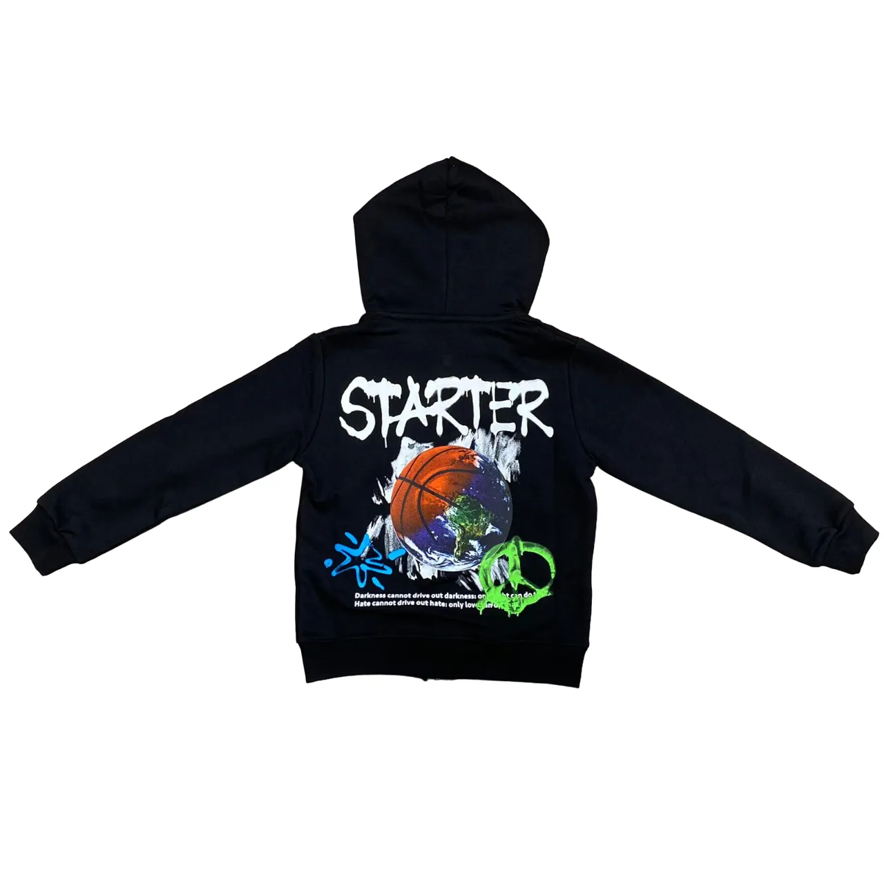 Starter Boy's full zip hoodie with prints 1114 UB ST black