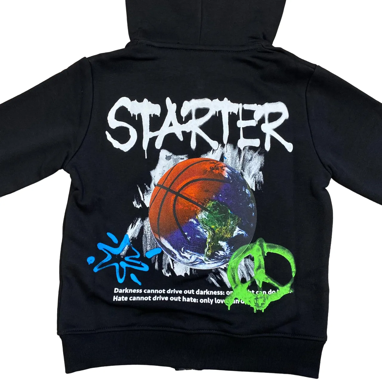 Starter Boy's full zip hoodie with prints 1114 UB ST black