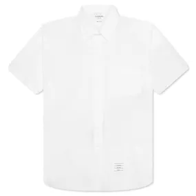 Straight Fit 4Bar Button Down S/S Shirt - White