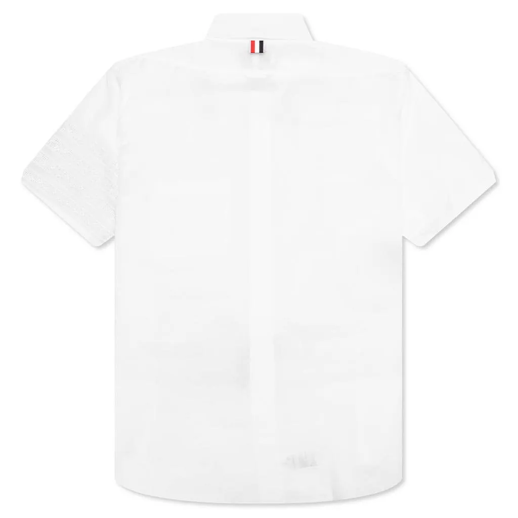 Straight Fit 4Bar Button Down S/S Shirt - White