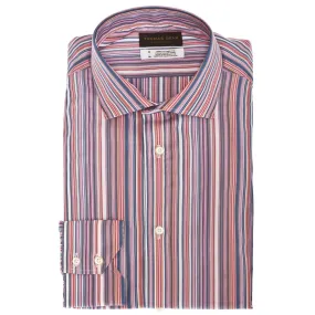 TD Collection Orange Multi Stripe Button Down Sport Shirt