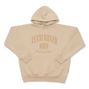 TEAMJOINED TJTC FLOCK BADGE OVERSIZED HOODIE-KHAKI