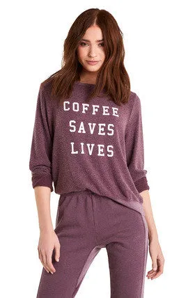 Wildfox Coffee Saves Lives Baggy Beach Jumper