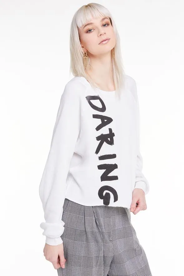 Wildfox Daring Monte Crop Sweater Vanilla