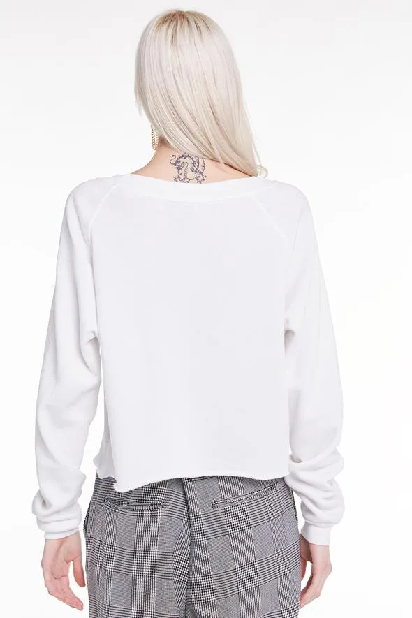 Wildfox Daring Monte Crop Sweater Vanilla