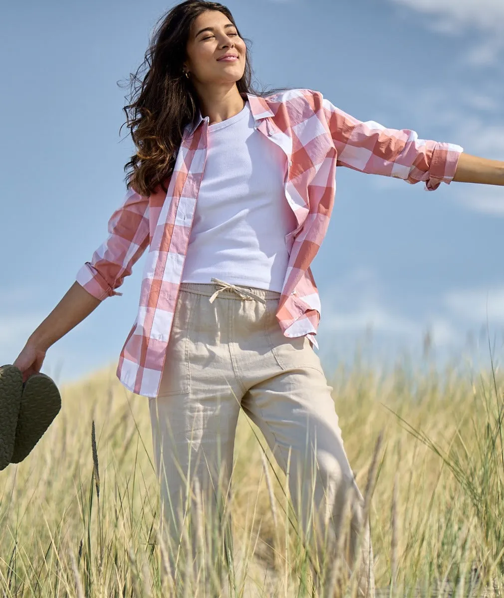 Women's Coromandel Long Sleeve Shirt- Salmon