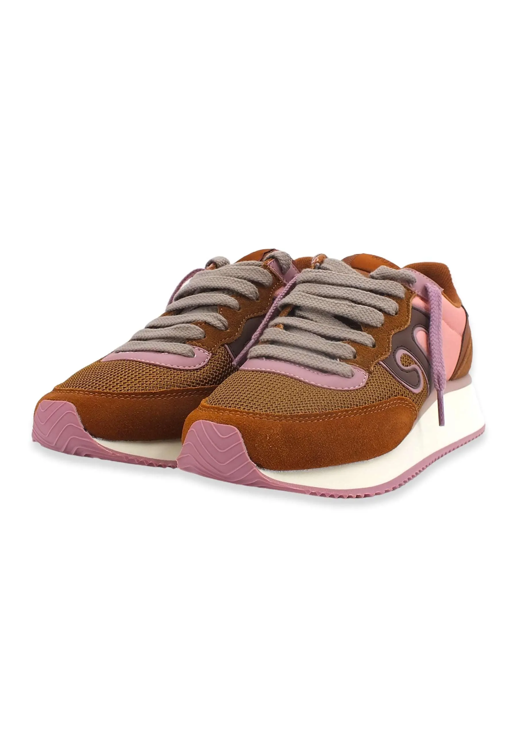 WUSHU Master Sport Sneaker Donna Marrone Cognac Rosa MS159