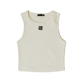 XT Studio women's ribbed cotton tank top. Cream colour